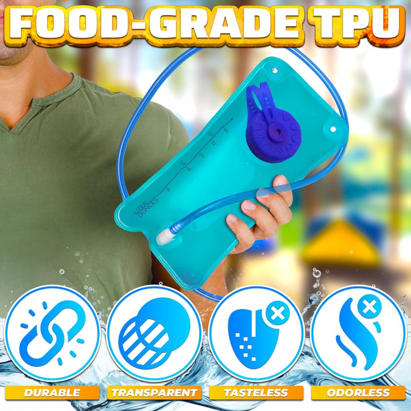 LAGARTO Blue Water Bladder for Hiking Backpack - 1-1.5 Liter Hydration Bladder Water Pouch for Running, Cycling, Camping, Biking, Hiking Water Bag - Blue Water Bottle Water Storage Bladder Hydration Pack - Image 3